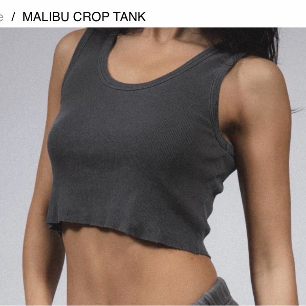 Elwood Malibu Crop Tank - Charcoal Ribbed Women's Crop Tank